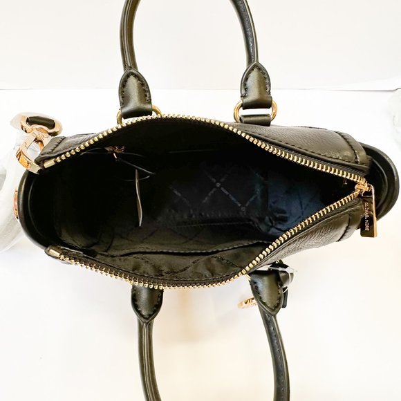 Michael Kors Carine Extra-Small Top Zip Satchel Shoulder Crossbody Bag Black - Picture 10 of 14